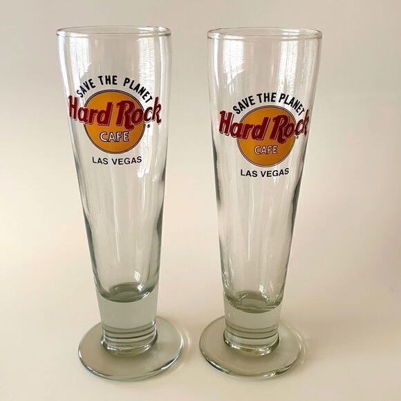 Hard Rock Cafe Other - 2 Vintage Hard Rock Cafe Las Vegas Pilsner Beer Glasses
